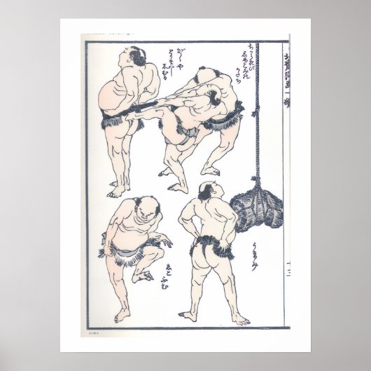 Sumo wrestlers in preparation poster (Vorne)