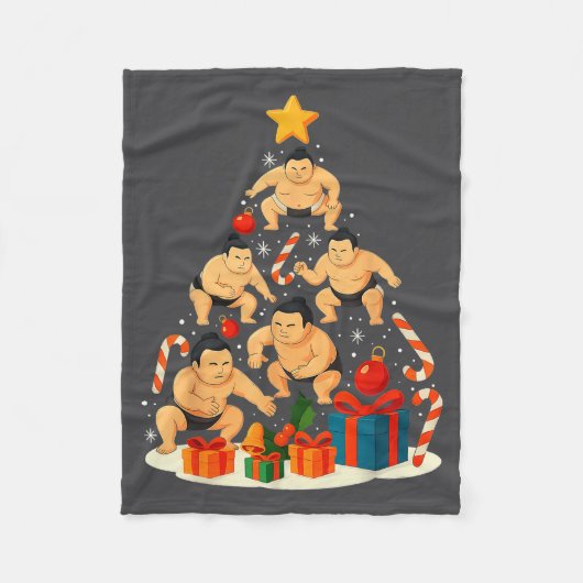 Sumo Wrestling Japanese Sumo Wrestler Christmas Tr Fleecedecke (Vorderseite)