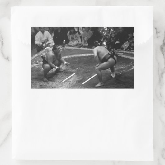 SUMO Wrestling Rechteckiger Aufkleber (Tasche)