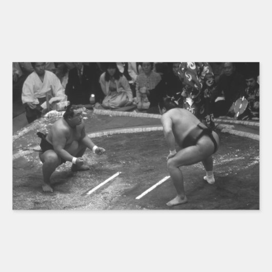 SUMO Wrestling Rechteckiger Aufkleber (Vorderseite)