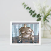 Sumo Wrestling Skulptur, Japan Postkarte (Stehend Vorderseite)