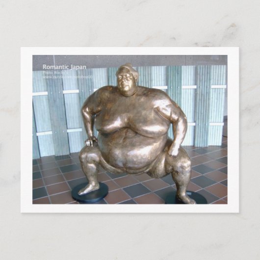 Sumo Wrestling Skulptur, Japan Postkarte (Vorderseite)