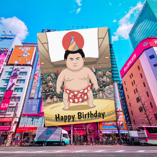 Sumoringer mit Dohyo japanischer Flagge Postkarte