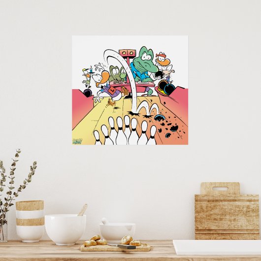 Sumpf 1 Button Bowling Poster (Küche)