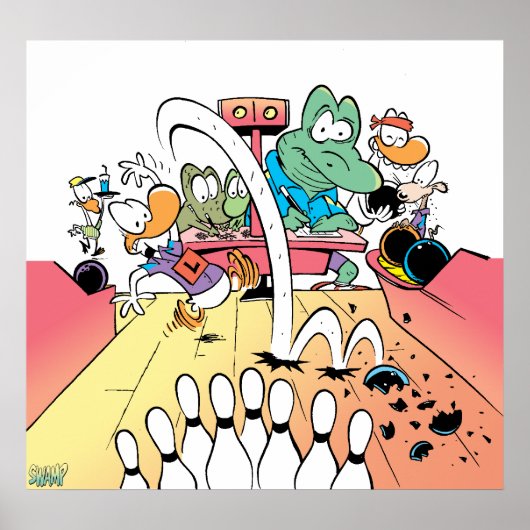 Sumpf 1 Button Bowling Poster (Vorne)