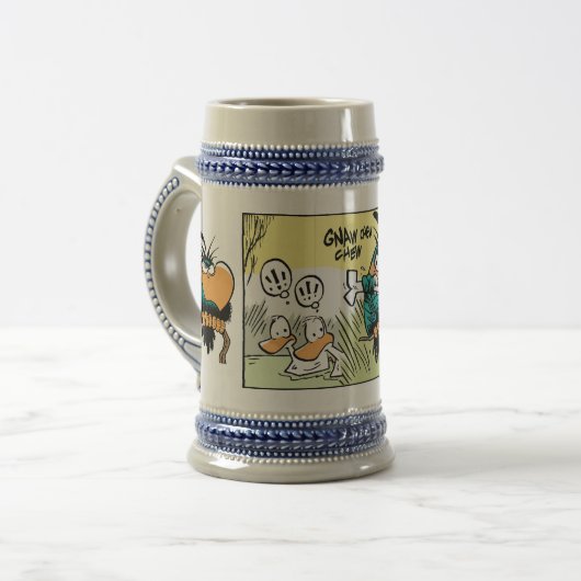 Sumpf Bludgerigar Comic-Bier Stein Bierglas (Vorderseite Links)