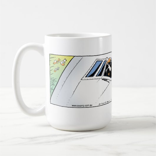 Sumpf duckt Mid Air-Zusammenstoß Kaffeetasse (Links)