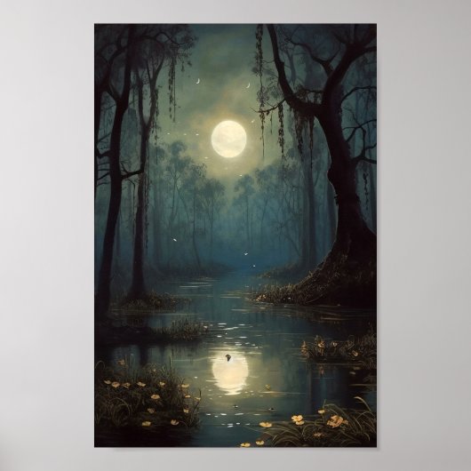 Sumpf durch Mondlicht Poster (Vorne)