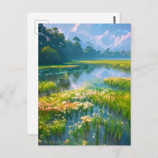 Sumpf im Herzen des Waldes Postkarte (Vorne/Hinten)