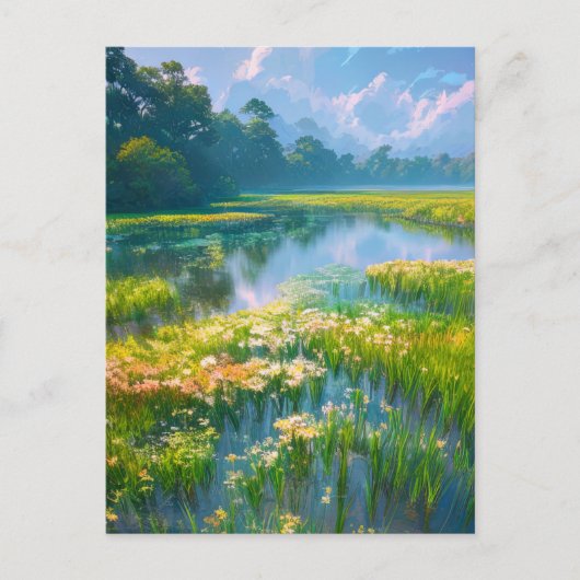 Sumpf im Herzen des Waldes Postkarte (Vorderseite)