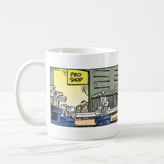 Sumpf-Kröte wagt Golf-Tasse Kaffeetasse (Links)