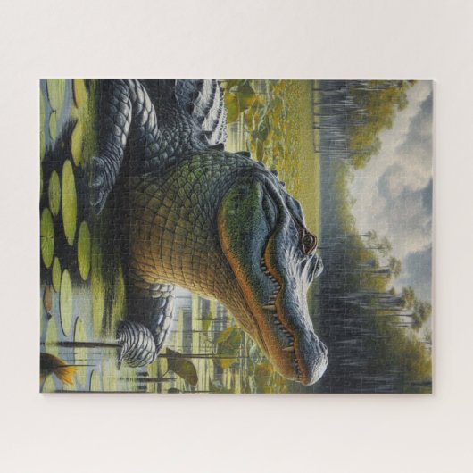 Sumpf mit Bull Alligator Jigsaw Puzzle (Horizontal)
