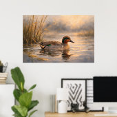 Sumpfente | Küsten-Wildtierkunst | Poster (Heimbüro)