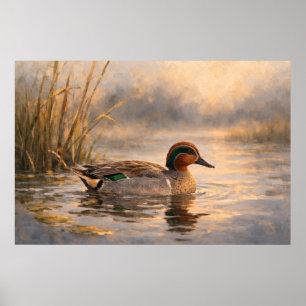 Sumpfente Küsten-Wildtierkunst Poster