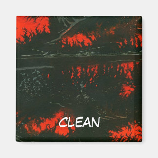 "Sumpffeuer #1" Abstrakte Geschirrspülmaschine Sta Magnet