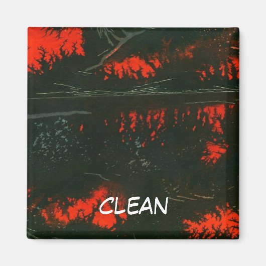 "Sumpffeuer #1" Abstrakte Geschirrspülmaschine Sta Magnet (Vorne)