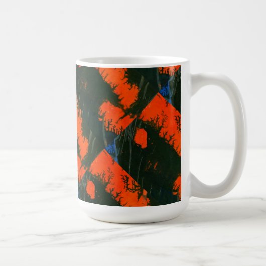 "Sumpffeuer #2 geteert" Abstrakte Design-Tasse Kaffeetasse (Rechts)