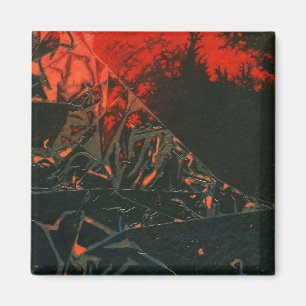 "Sumpffeuer #3" Abstrakt Art Magnet