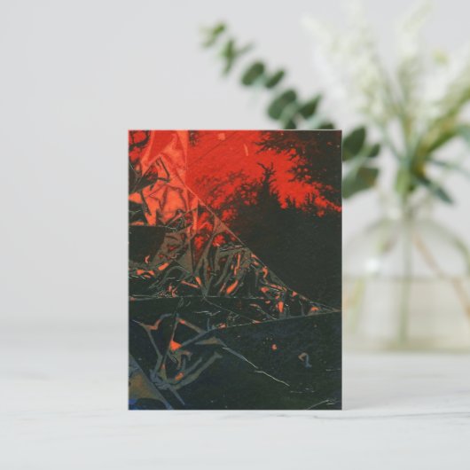 "Sumpffeuer #3" Abstrakte Design-Postkarte Postkarte (Stehend Vorderseite)