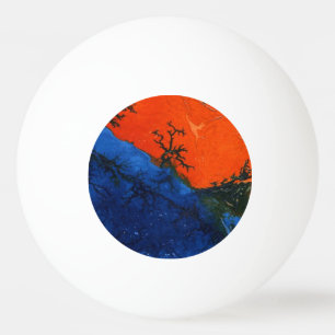 "Sumpffeuer #4" Abstrakter Pingpong-Ball Tischtennisball
