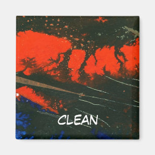 "Sumpffeuer #5" Abstrakte Geschirrspülmaschine Sta Magnet