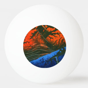 "Sumpffeuer #6" Abstrakter Pingpong-Ball Tischtennisball