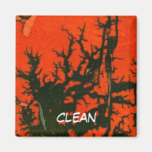 "Sumpffeuer #8" Abstraktes Geschirrspüler Status M Magnet