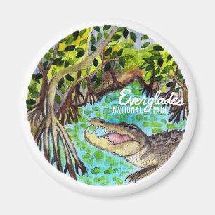Sumpfgebiet-Nationalpark-Aquarell Magnet