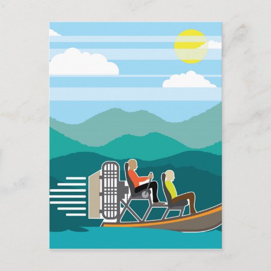 Sumpflandboot mit AirBoat Postkarte (Vorderseite)