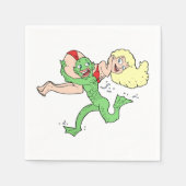 Sumpfmonster, das ein Ladenpapier Napkins trägt Serviette (Vorderseite)