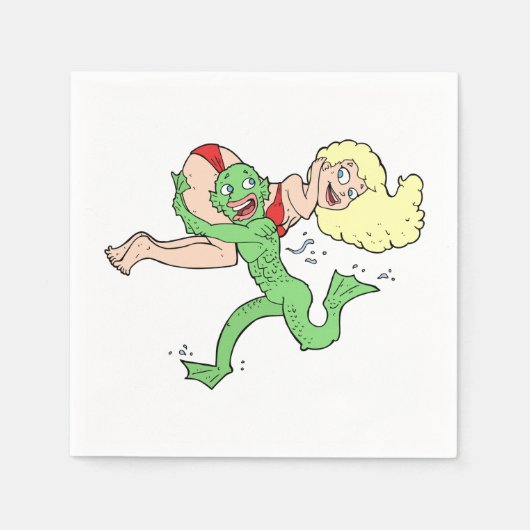 Sumpfmonster, das ein Ladenpapier Napkins trägt Serviette (Vorderseite)