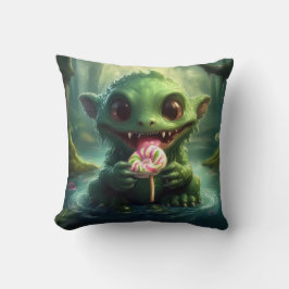 Sumpfmonster isst Süßigkeiten Kissen