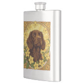 Sumpfpoodle und Gelbjasminen-Blume Flachmann (Links)