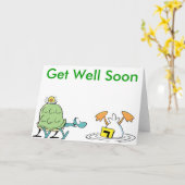 Sumpfschildkröten-Cartoon wird bald gut Karte (Gelbe Blume)