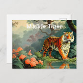 Sumpfwald Wild Tiger Vintage Poster Postkarte (Vorne/Hinten)