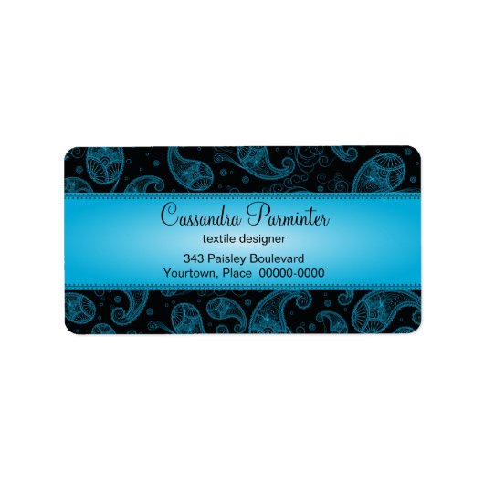 Sumptuous Paisley Address Labels Adressaufkleber (Vorne)