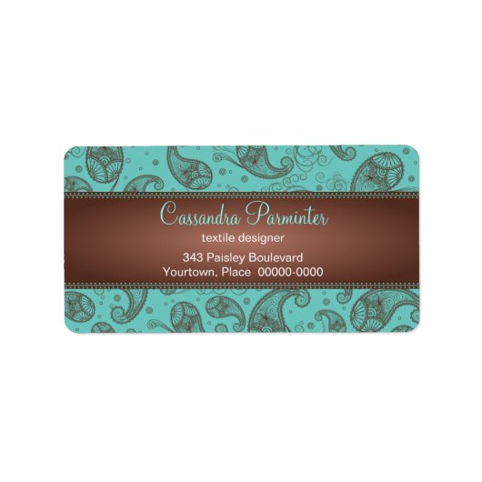 Sumptuous Paisley Address Labels Adressaufkleber (Vorne)