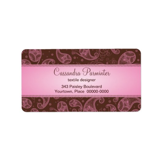 Sumptuous Paisley Address Labels Adressaufkleber (Vorne)
