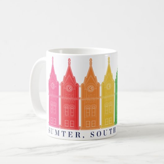 Sumter, sc Regenbogen-Tasse Kaffeetasse (Vorderseite Links)