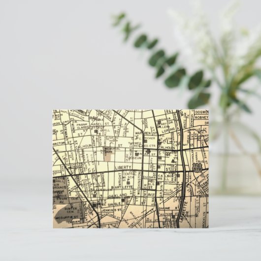 Sumter, SC Vintag Map Postkarte (Stehend Vorderseite)