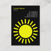 Sun 01 - Gelb auf schwarz Visitenkarte (Rückseite)