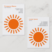 Sun 01 - Orange auf Weiß Visitenkarte (Vorne/Hinten)