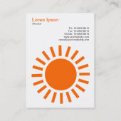 Sun 01 - Orange auf Weiß Visitenkarte (Rückseite)