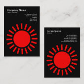 Sun 01 - Rot auf Schwarz Visitenkarte (Vorne/Hinten)