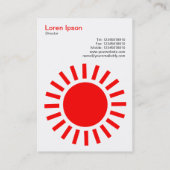 Sun 01 - Rot auf Weiß Visitenkarte (Rückseite)