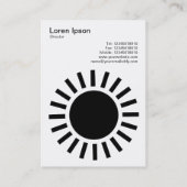 Sun 01 - Schwarz auf Weiß Visitenkarte (Rückseite)