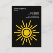 Sun 02 - Amber auf Black Visitenkarte (Rückseite)