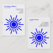Sun 02 - Blue on White Visitenkarte (Vorne/Hinten)
