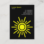 Sun 02 - Gelb auf schwarz Visitenkarte (Rückseite)