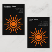 Sun 02 - Orange auf Schwarz Visitenkarte (Vorne/Hinten)